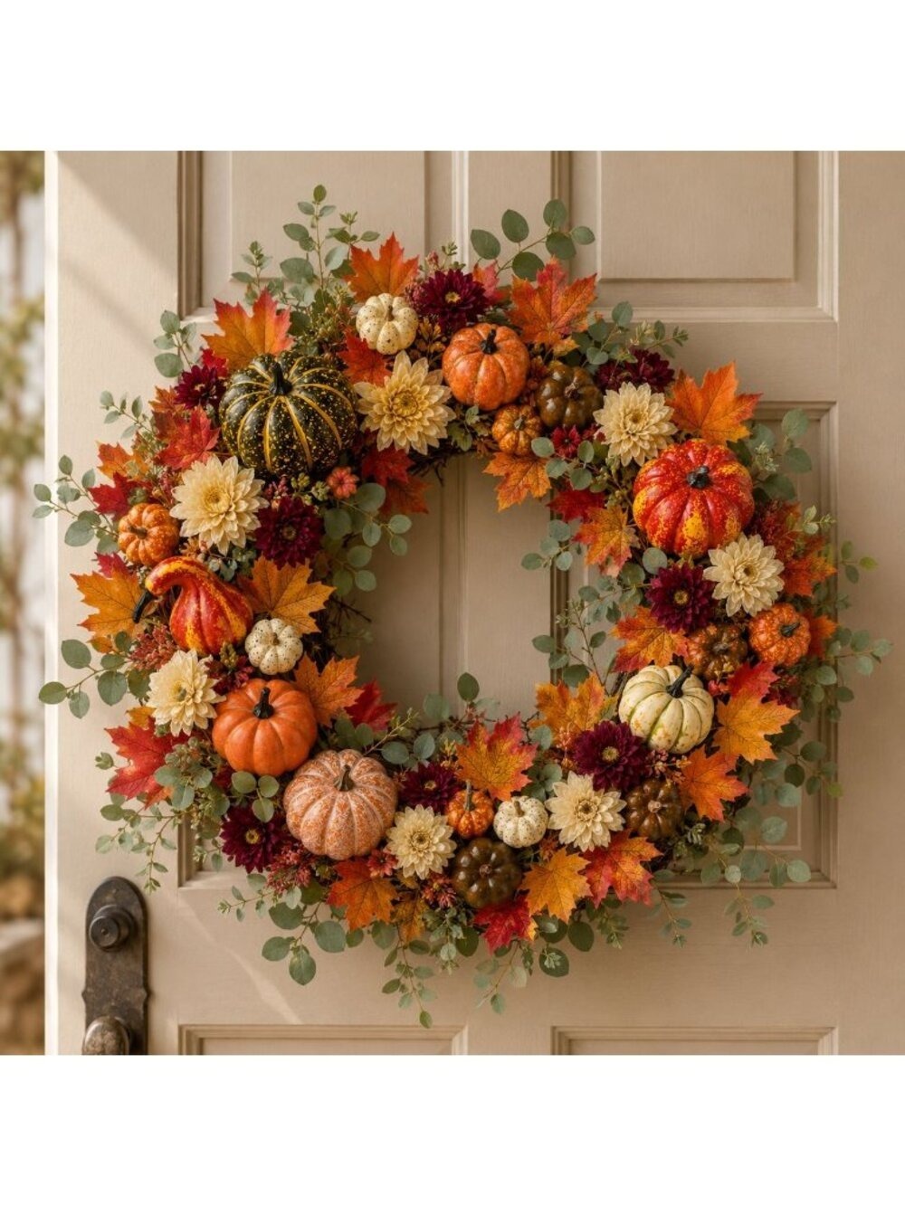 14 Artificial Mini Pumpkins and Gourds with 30 Maple Leaves, Fall Harvest Decor, - Picture 5 of 8